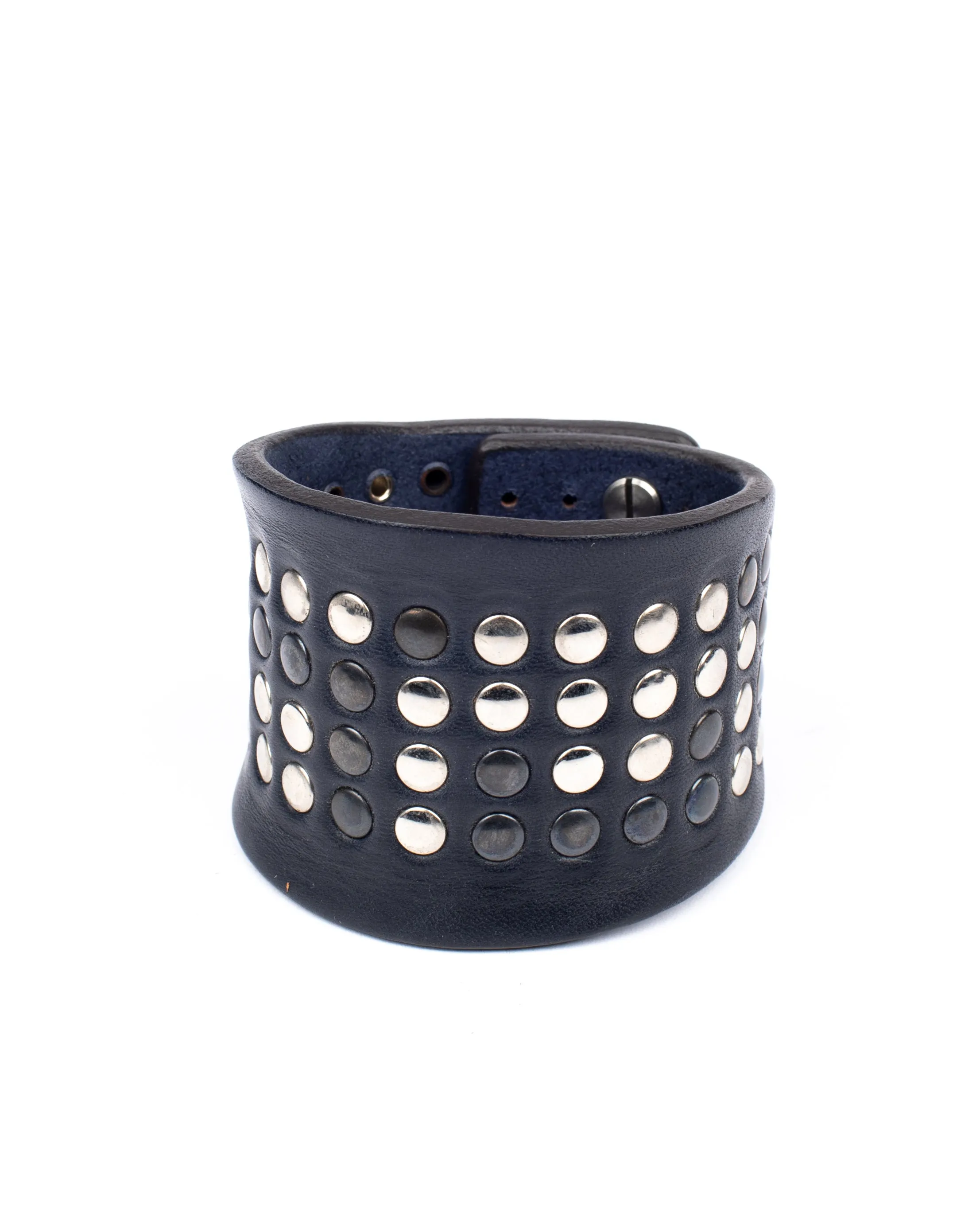 Contour wide cuff studded navy blue