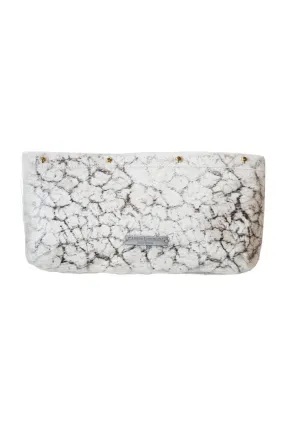 Cream with Silver Hair on Hide Clutch Cover