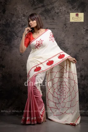 Dheu Exclusive Lotus Fusion Saree