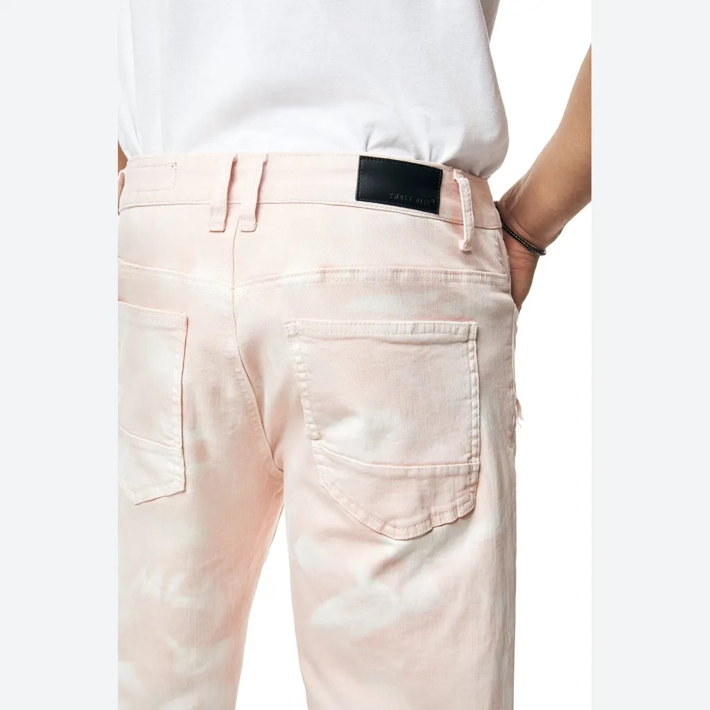 Distressed Rip & Repair Twill Shorts - Brushed Pink