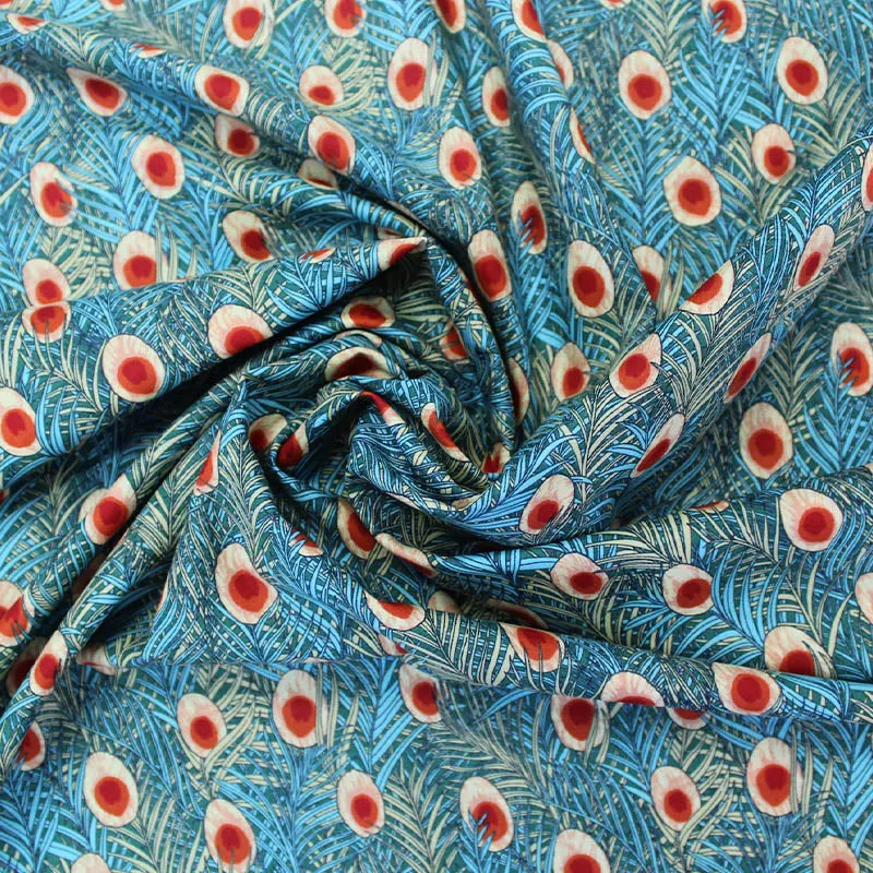 Dressmaking Floral Cotton Lawn - Red and Blue - Captain Peacock