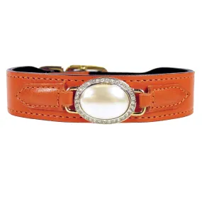 Estate Dog Collar in Tangerine & Gold