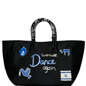 Everyday Vegan Tote - We Will Dance Again Leather Hand Painted