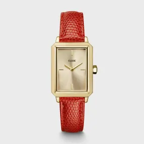 Fluette Leather Coral Lizard, Gold Colour