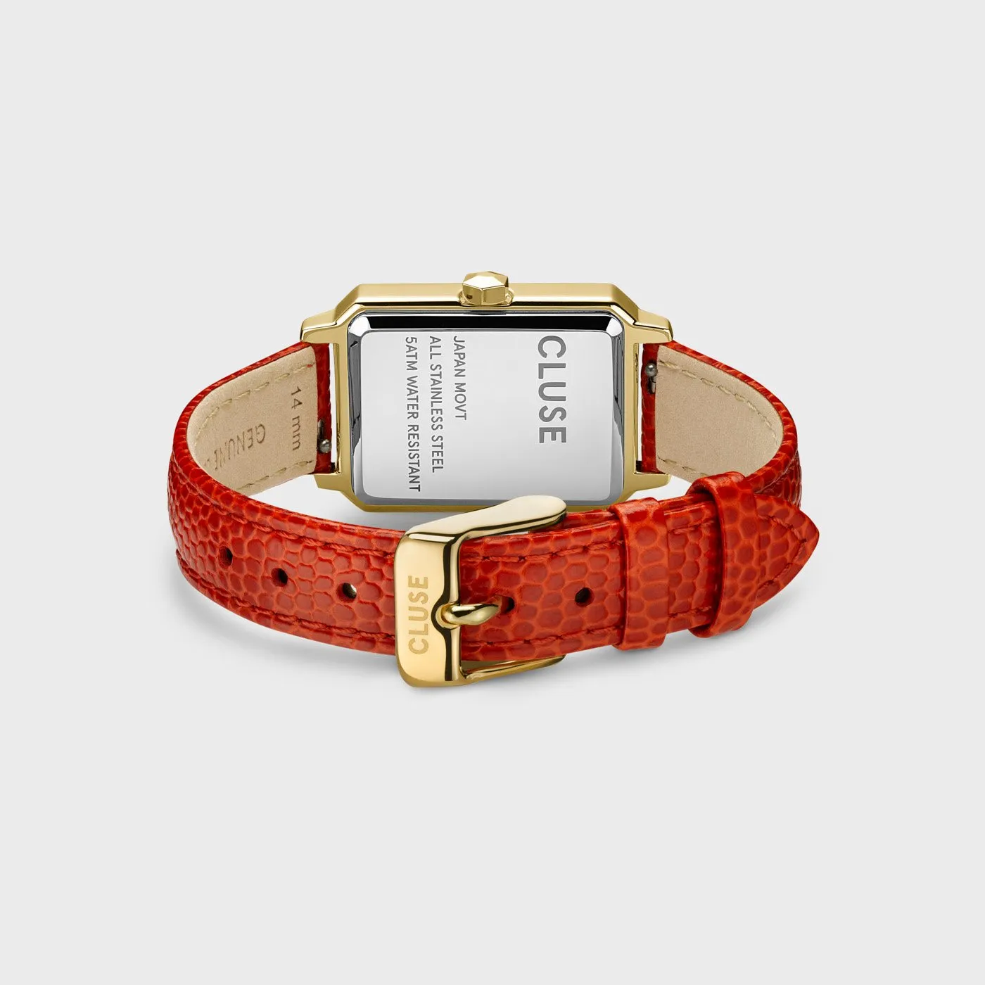 Fluette Leather Coral Lizard, Gold Colour