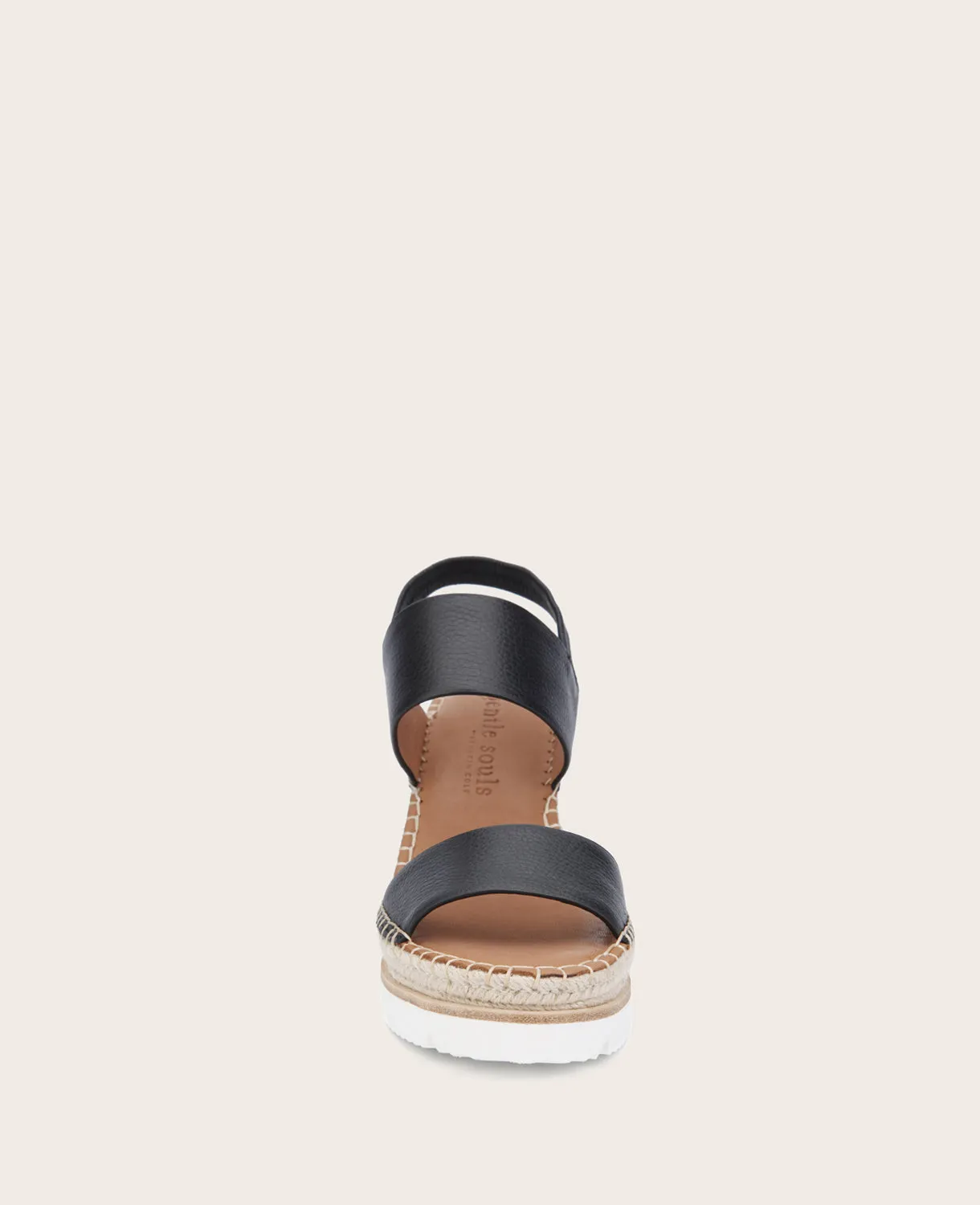 GENTLE SOULS - Elyssa Leather Two-Band Wedge Sandal