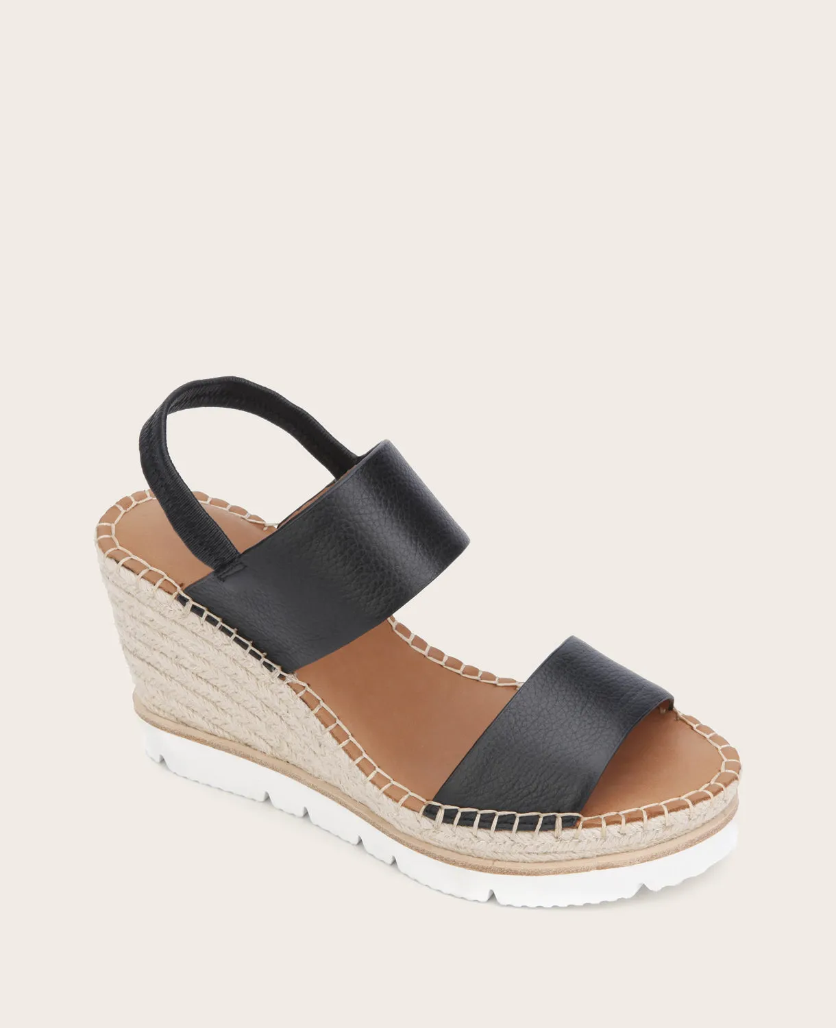 GENTLE SOULS - Elyssa Leather Two-Band Wedge Sandal