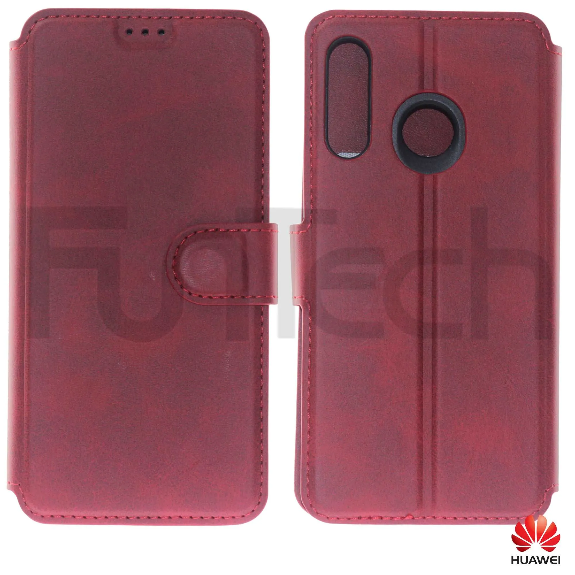 Huawei, P30 Lite, Leather Wallet Case, Color Red.