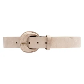 Jenas leather belt with large buckle / 15166 - Sand