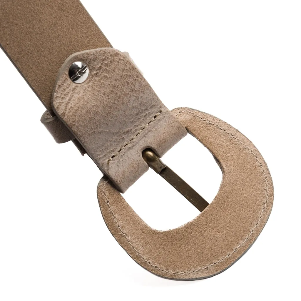 Jenas leather belt with large buckle / 15166 - Sand