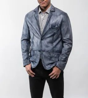 Joshua Lambskin Leather Jacket- Ice Blue