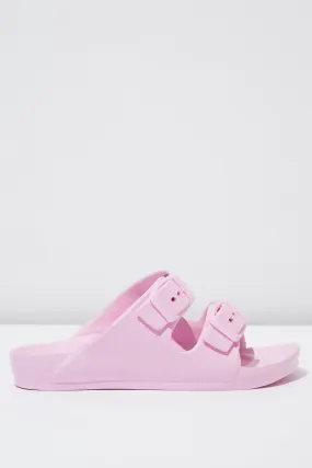 Kids Twin Strap Slide - Pink Lavendar