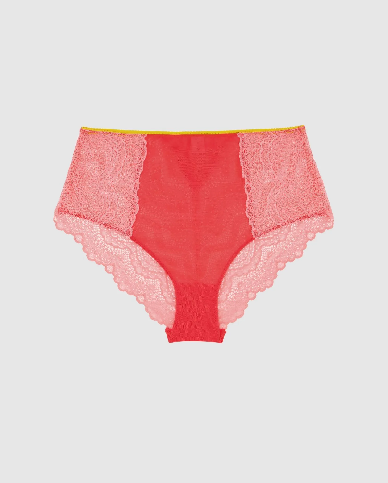 Lace Highwaist Briefs Coral