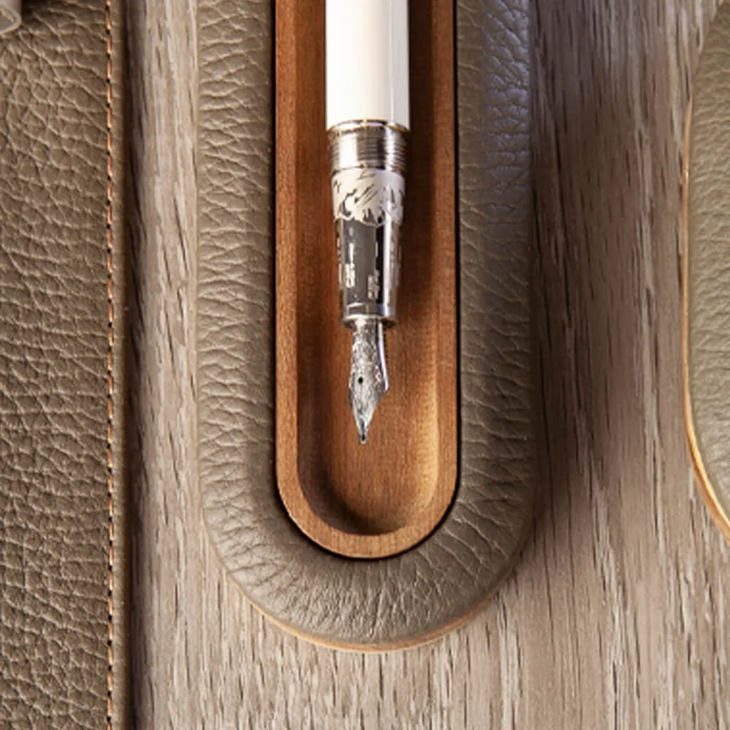 Leather pen holder