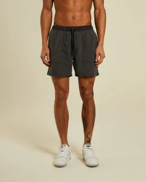 Lev Mens Quick-Dry Swim Shorts in Washed Black