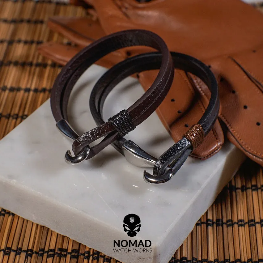 Lincoln Leather Bracelet in Brown (Size M)