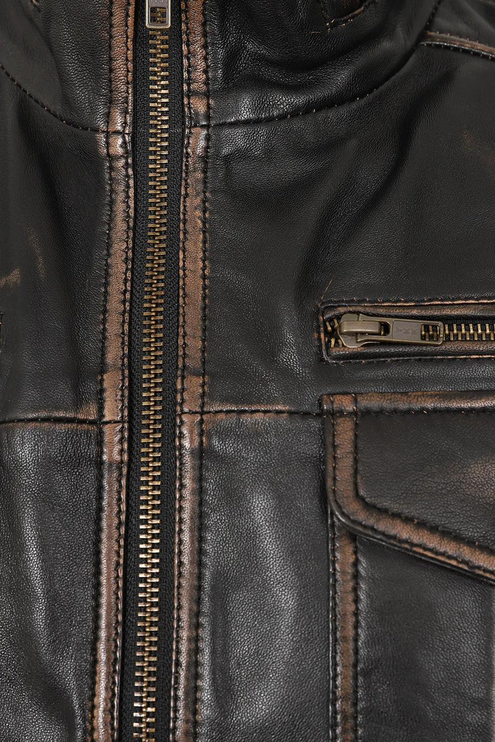 Men's Brown Classic Genuine Nappa Leather Jacket  - 'ARMANDO'