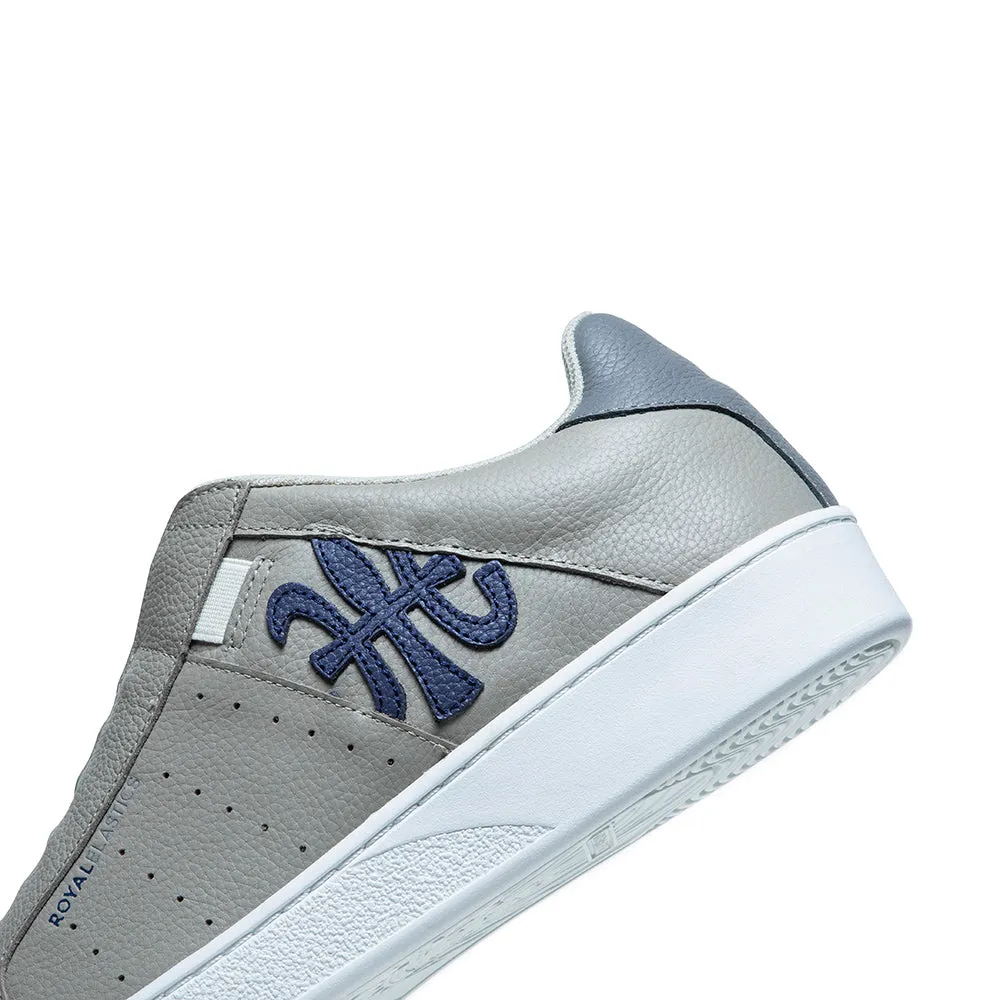 Men's Icon Gray Blue Logo Leather Sneakers 01921-885