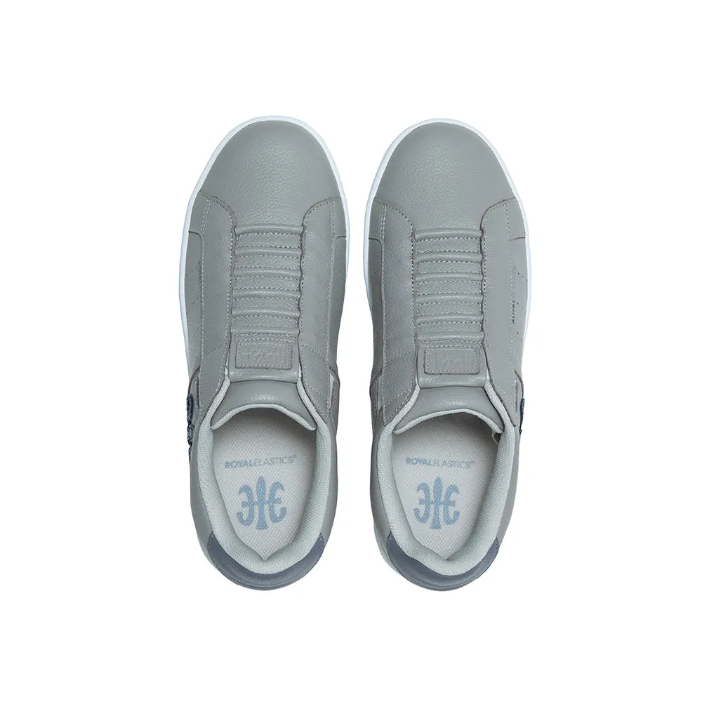 Men's Icon Gray Blue Logo Leather Sneakers 01921-885