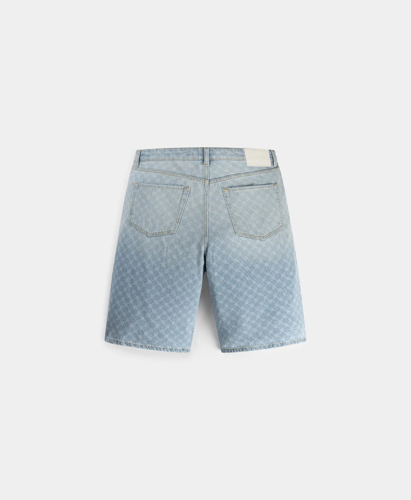 Mid Blue Zella Monogram Denim Shorts