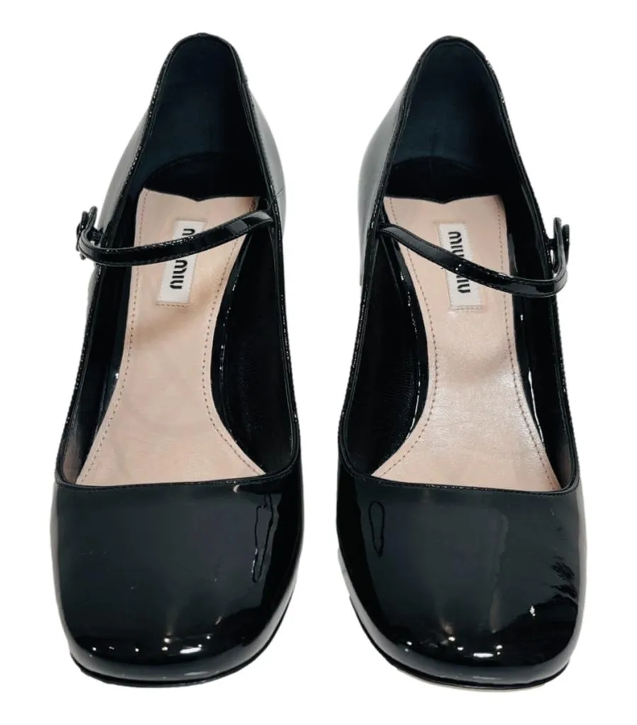 Miu Miu Patent Leather Mary Jane Pumps. Size 40.5