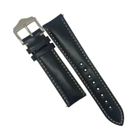 Quick Release Classic Leather Watch Strap in Black