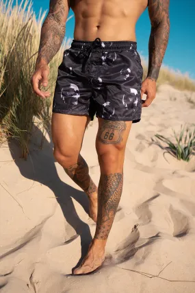 Resort Shorts - Black Skulls