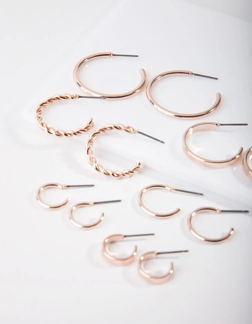 Rose Gold Sleeper Earring 6-Pack