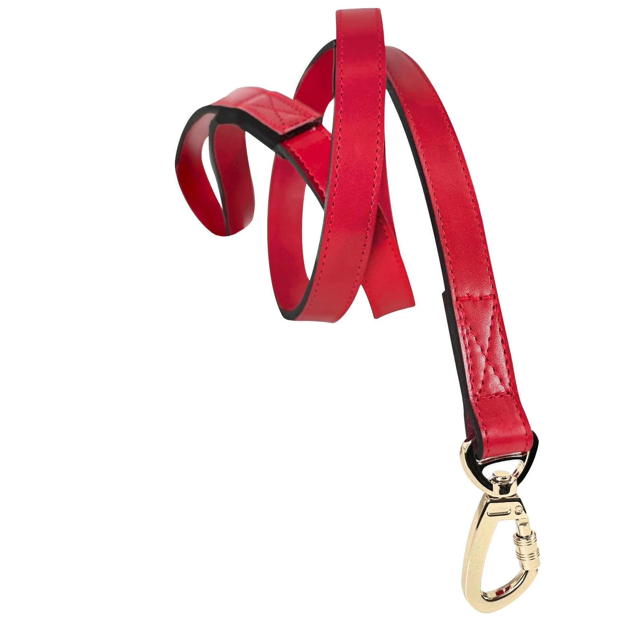 Royal Dog Leash in Ferrari Red & Gold