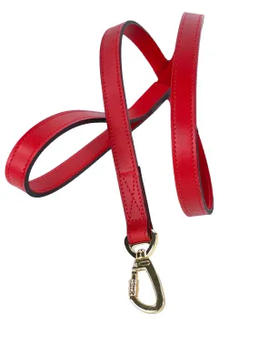 Royal Dog Leash in Ferrari Red & Gold