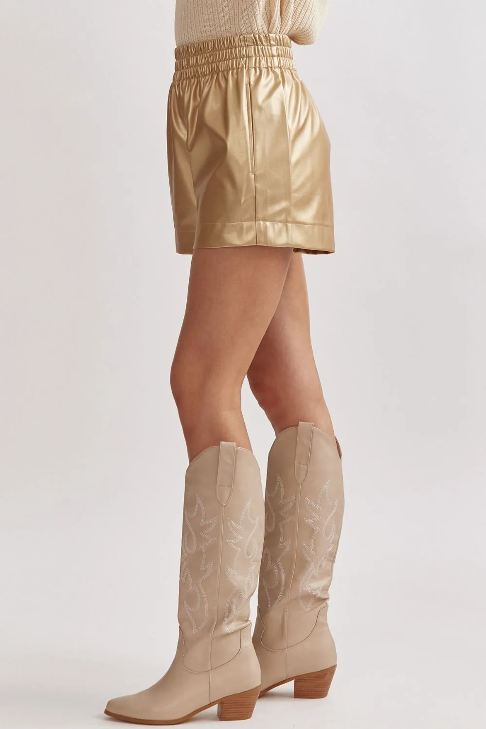 'Second Take' Shorts - Gold