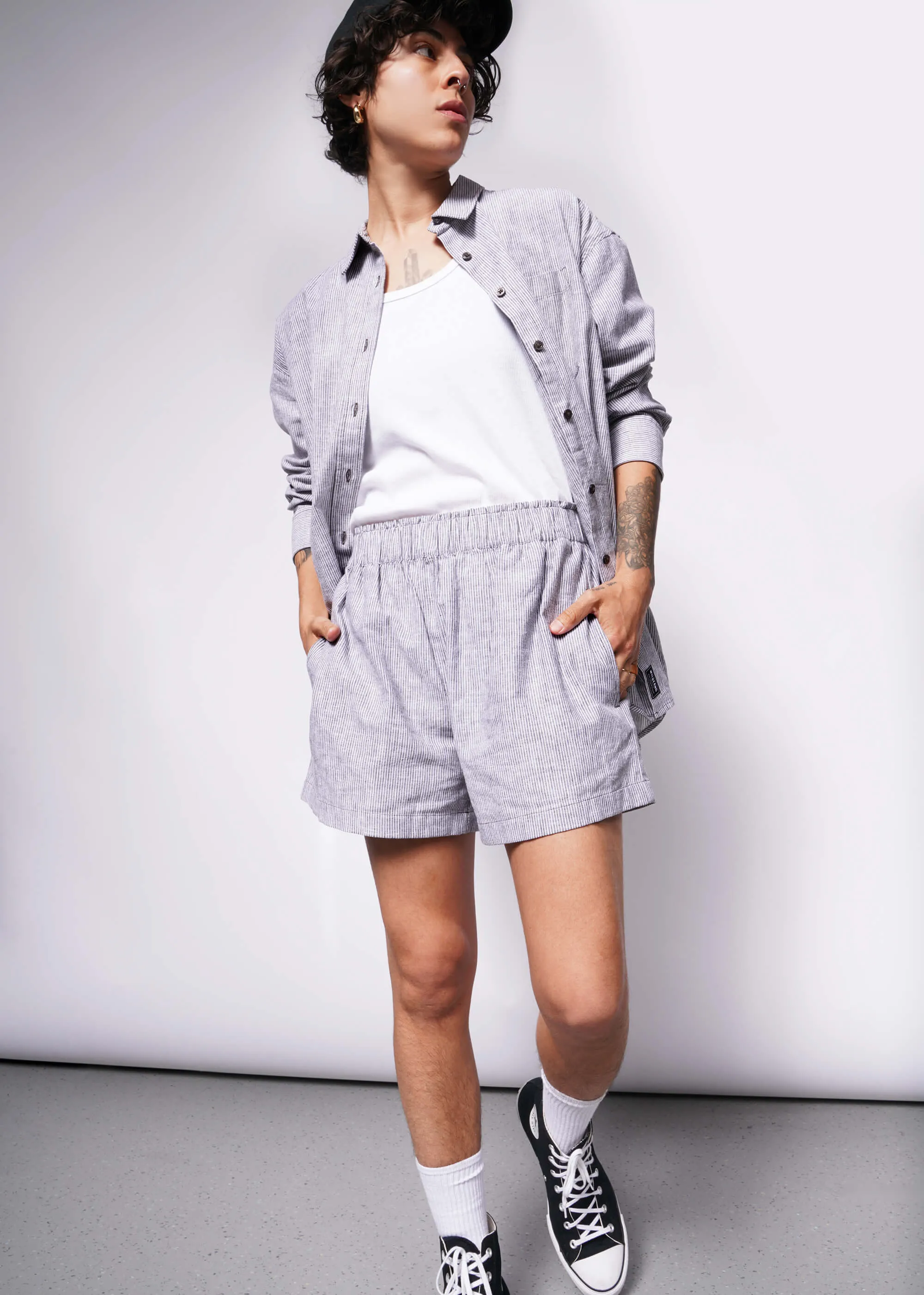 The Essential Linen Elastic Waist Short