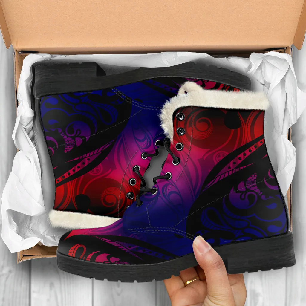 Tree Of Life Faux Fur Boots