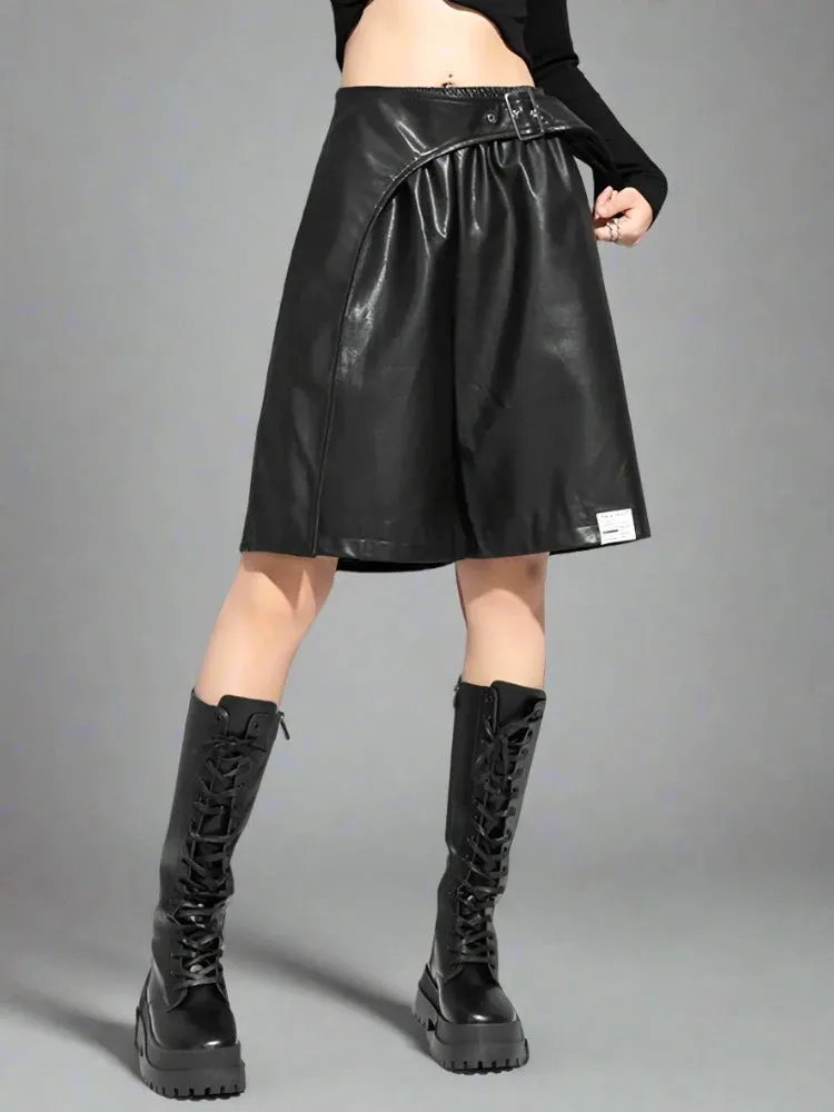 Vegan Leather Gothic Shorts