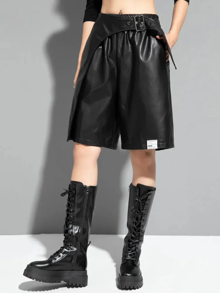 Vegan Leather Gothic Shorts