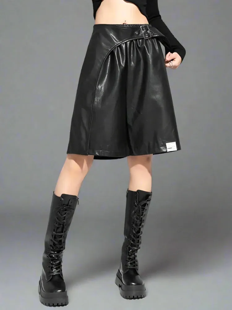 Vegan Leather Gothic Shorts