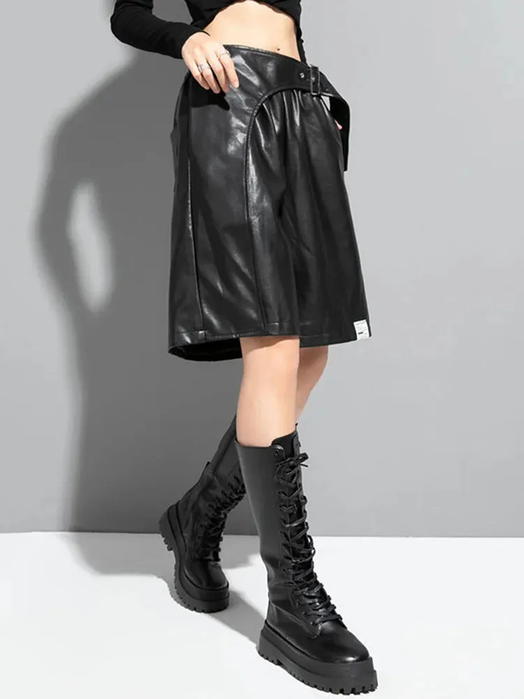 Vegan Leather Gothic Shorts