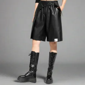 Vegan Leather Gothic Shorts