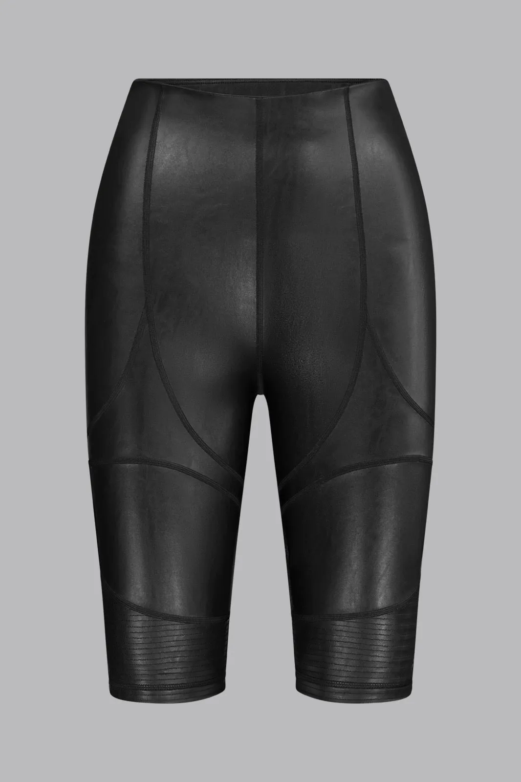 V_GAN 8.5" LEATHER SHORTS - Black