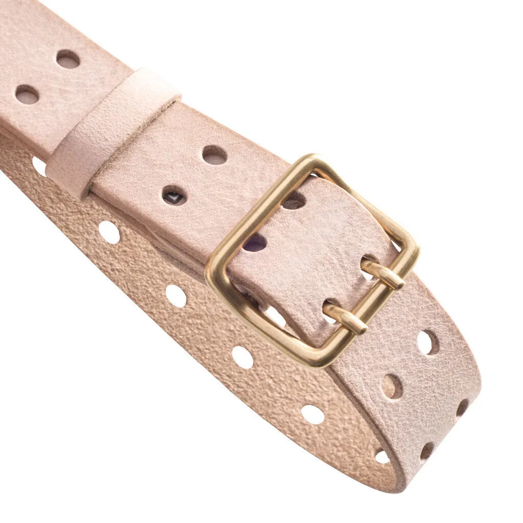 Waist narrow belt in soft leather quality / 15186 - Sand