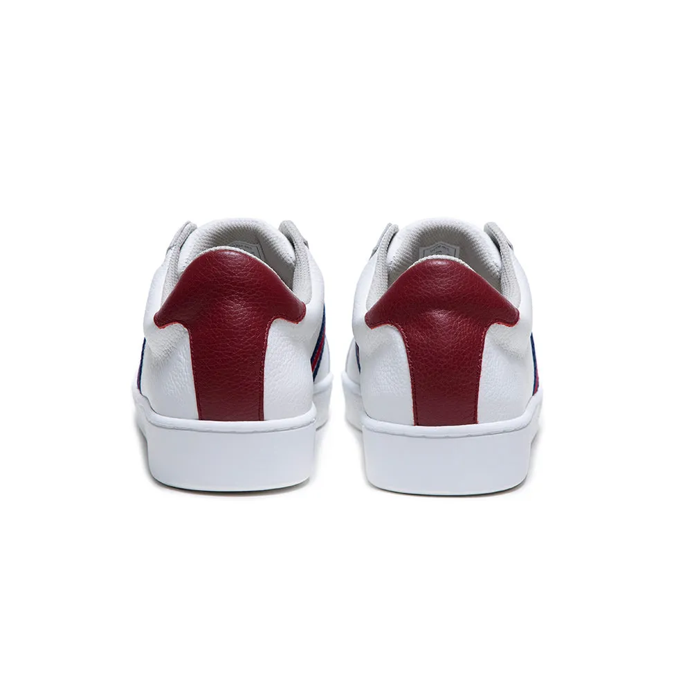 Women's Bishop White Red Blue Leather Sneakers 91722-015