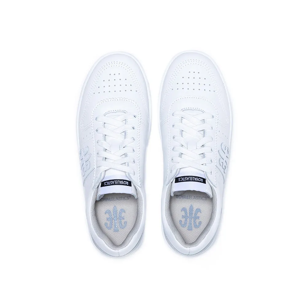 Women's Dreamer White Gray Logo Leather Sneakers 98121-008