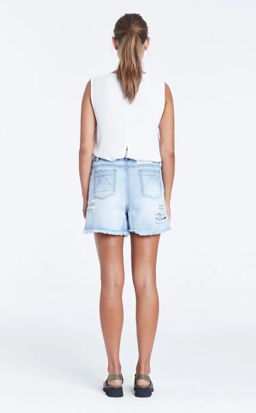 Zed Boyfriend Denim Short - Washed Blue